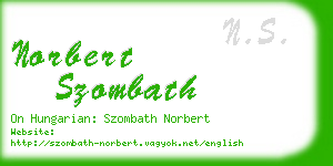 norbert szombath business card